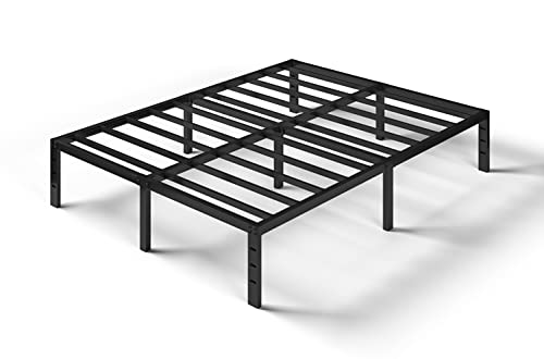 Mombinus 14 Inches Tall Queen Metal Platform Bed Frame/Heavy Duty Steel Slat Support/Noise Free/Easy Assembly/No Box Spring Needed Black