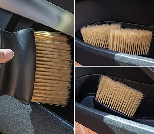 Auto Interior Dust Brush, Car Cleaning Brushes Duster, Soft Bristles Detailing Brush Dusting Tool for Automotive Dashboard, Air Conditioner Vents, Leather, Computer,Scratch Free