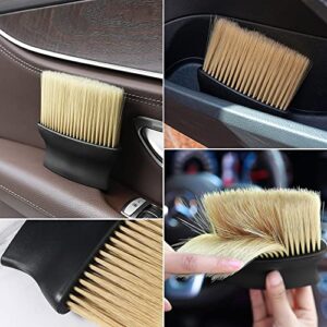 Auto Interior Dust Brush, Car Cleaning Brushes Duster, Soft Bristles Detailing Brush Dusting Tool for Automotive Dashboard, Air Conditioner Vents, Leather, Computer,Scratch Free