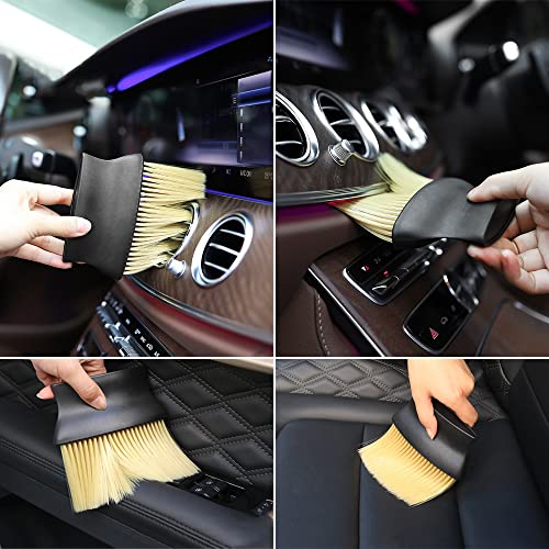 Auto Interior Dust Brush, Car Cleaning Brushes Duster, Soft Bristles Detailing Brush Dusting Tool for Automotive Dashboard, Air Conditioner Vents, Leather, Computer,Scratch Free