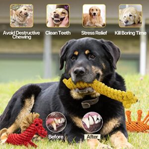 Starnova Dog Rope Toys for Aggressive Chewers 6 Pack – Tough Teething Chew Toys for Puppy – Interactive Dog Animal Rope Toys – Cute Heavy Duty Bundle Set for Small, Medium, Large Breed Dogs