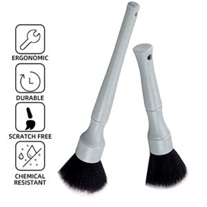 Kingsea Detailing Brush Set Ultra Soft Car Detail Brushes Scratch-Free for Elegant Surfaces, Interior Panels, Emblems, Air Vent, Wheel Nut, Badges, Dashboard (Gray)