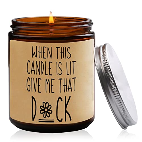 ENCOINK Naughty Gifts for Him, Funny Anniversary Valentines Day Gifts for Him, Husband Boyfriend Birthday Gift, Couples Gift, Gifts for Boyfriend, Husband, Couples, Lavender Scented Candle