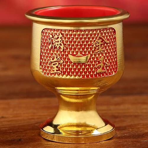 XIALON 7pcs/Set 5cm Buddha God Wealth Wine Cup Guanyin Wine Cup Copper Alloy Water Supply Cup