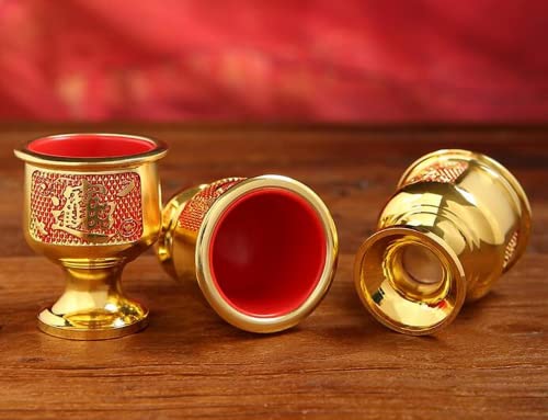 XIALON 7pcs/Set 5cm Buddha God Wealth Wine Cup Guanyin Wine Cup Copper Alloy Water Supply Cup