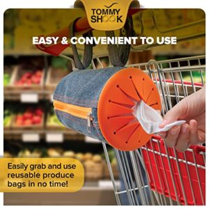 TOMMY SHOOK Reusable Mesh Produce Bags - Storage Bags Dispenser, Reusable Vegetable Produce Bags - Mesh Bags for Vegetables, Vegetable Bags for Refrigerator, Reusable Produce Bags Grocery Washable