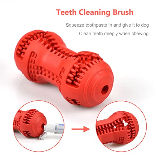 Ousiya Dog Chew Toys Aggressive Chewers - Puppy Teething Chew Toy Extra Durable Dog Toys for Small Medium Large Breeds Include Squeaky Balls Teeth Brush Rubber Chew Toys Interactive Play