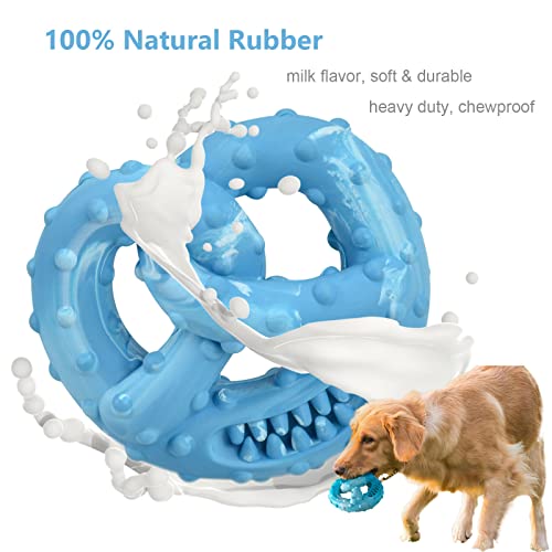 Ousiya Dog Chew Toys Aggressive Chewers - Puppy Teething Chew Toy Extra Durable Dog Toys for Small Medium Large Breeds Include Squeaky Balls Teeth Brush Rubber Chew Toys Interactive Play