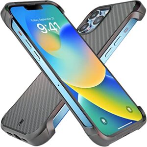 phone rebel iphone 13 pro max case [flex series] exposed sides for comfort, aramid fiber, magsafe compatible, protective raised corners, slim frameless case for iphone 13 pro max 6.7 2021 (flex black)
