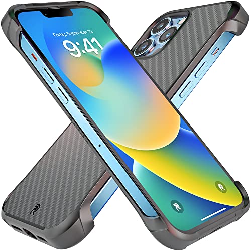 Phone REBEL iPhone 13 Pro Max Case [Flex Series] Exposed Sides for Comfort, Aramid Fiber, MagSafe Compatible, Protective Raised Corners, Slim Frameless Case for iPhone 13 Pro Max 6.7 2021 (Flex Black)