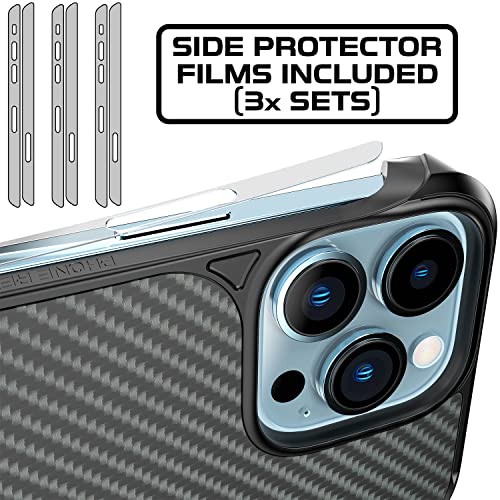 Phone REBEL iPhone 13 Pro Max Case [Flex Series] Exposed Sides for Comfort, Aramid Fiber, MagSafe Compatible, Protective Raised Corners, Slim Frameless Case for iPhone 13 Pro Max 6.7 2021 (Flex Black)