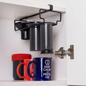the rack: under cabinet rack compatible with aeropress coffee maker. fits all models including aeropress go. (black)