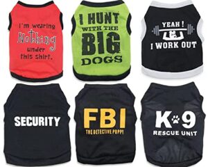 6 pieces small puppy shirts for boy dog clothes pet dogs t shirt chihuahua clothes cat shirts pet boys tshirts for small dogs boy t-shirt cat vest apparel