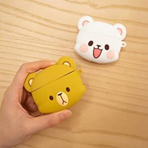 Milk Mocha Bear AirPods Silicone Carrying Shockproof Protective Case Cover - Compatible with Apple AirPods 1 & 2 (Milk)