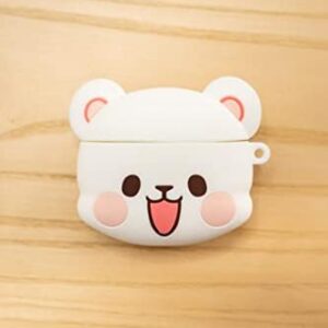 Milk Mocha Bear AirPods Silicone Carrying Shockproof Protective Case Cover - Compatible with Apple AirPods 1 & 2 (Milk)