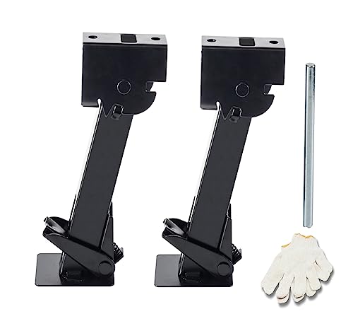 Set of 2 Trailer Stabilizer Leveling Jacks Folding Telescoping Legs for Travel RV Camper - 1000lbs Capacity Each