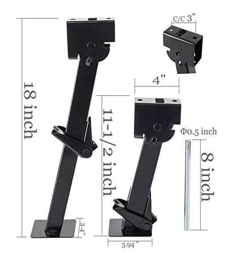 Set of 2 Trailer Stabilizer Leveling Jacks Folding Telescoping Legs for Travel RV Camper - 1000lbs Capacity Each