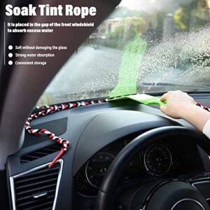 NEWISHTOOL 10 Ft Hand Braid Strand Soak Shield Rope for Car Window Tinting, Car Wash Windshield Glass Gap Absorbent Drying Rope 3 Meters Microfiber Water Absorbed Tool