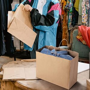 SHOPDAY Brown Paper Bags with Handles 16x6x12, 25 Pack Large Kraft Paper Bags Bulk, Tote Bags Shopping Bags, Paper Gift Bags, Retail Bags Merchandise Bags for Grocery Business Takeouts