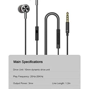 Wired Earbuds with Microphone,3.5MM in-Ear Earphone Noise Isolated&Volume Control for Sports Running Workout Compatible for Laptop & Desktop Computers, Game Players and Other Audio Players 8.2FT