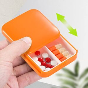 curfair Storage Box Storage Container Convenient Pill Box 2 Grids Waterproof ABS Push-pull Style Storage Organizer Pill Box Moisture Proof for Outdoor Household Supplies-Green