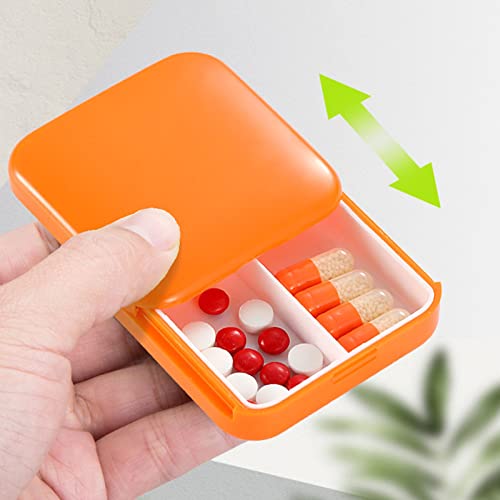 curfair Storage Box Storage Container Convenient Pill Box 2 Grids Waterproof ABS Push-pull Style Storage Organizer Pill Box Moisture Proof for Outdoor Household Supplies-Green