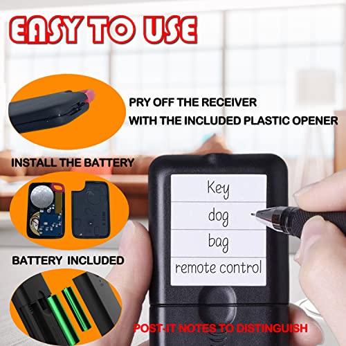 Key Finders eirix RF Item Locator with 1 Transmitter and 4 Receivers, Remote Control Tracker Device for Finding Keys Wallet Pets, Batteries Included