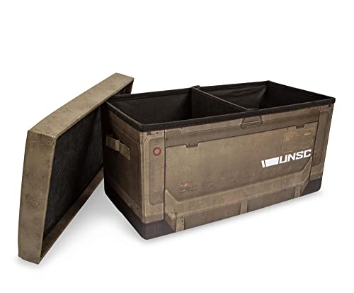 HALO Ammo Crate Collapsible Storage Bin Chest with Lid | Fabric Basket Container with Handles, Cubby Cube Closet Organizer | Video Game Gifts And Collectibles | 24 x 12 Inches