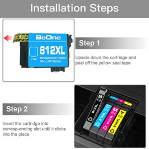 812XL Remanufactured Ink Cartridges Replacement for Epson 812 XL 812XL T812 T812XL to Use with Workforce Pro WF-7310 WF-7820 WF-7840 EC-C7000 Printer (1 Cyan)