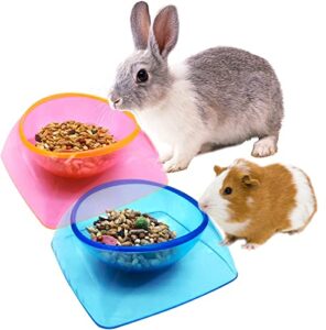 hamster food bowl plastic guinea pig water dish prevent knocking over and food splashing small animal feeding bowl double use container for hamster gerbil chinchilla ferret hedgehog