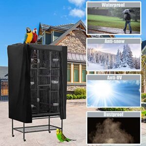 Gicov Bird Cage Cover Good Night Birdcage Cover Breathable Washable Material Parrot Cage Protection Waterproof Bird Critter Cat Cage Shading Cover Easy On and Off