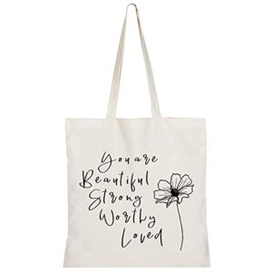 haukea canvas tote bag for women aesthetic cute tote bags inspirational gifts reusable grocery shopping bags book tote