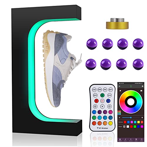 Meticuloso Levitating Shoe Display Stand,Floating Sneaker Stand,Magnetic Levitating Sneaker Stand Holder for 19.4 OZ Shoes for Shoes Collectors Advertising Exhibition Shoe Stor (Black)