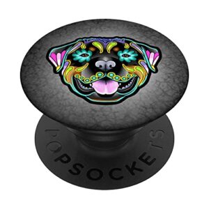 rottweiler - day of the dead sugar skull dog popsockets swappable popgrip