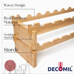 DECOMIL - 18 Bottle Wine Rack | Wine Rack Stand | Modular and Stackable | Wine Bottle Organizer for Countertop (9 Bottle)