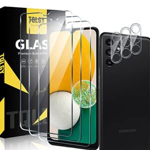 tqlgy 3 pack screen protector for samsung galaxy a13 5g / 4g / lte with 3 pack camera lens protector, tempered glass film, 9h hardness - hd - bubble free - anti-scratch - easy installation