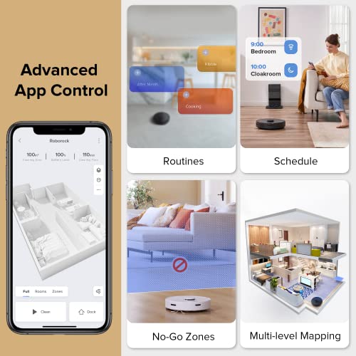 roborock Q7+ Self-Emptying Robot Vacuum, Empties Itself for up to 7 Weeks, 2700 Pa Suction, PreciSense Precision LiDAR, 3D Mapping, Works with Alexa, Perfect for Hard Floors, Carpets, and Pet Hair