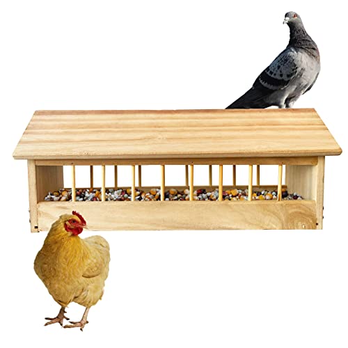 Wooden Pigeon Feeder Bird Feeder Food Dispenser Tool for Pigeon Chicken Duck Bird Poultry Wooden House Design