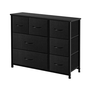 azl1 life concept dresser storage furniture organizer-large standing unit for bedroom, office, entryway, living room and closet-7 removable fabric drawers, black