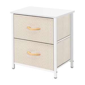 azl1 life concept storage dresser furniture organizer unit with 2 drawers for bedroom, hallway, entryway and closets, ivory, 17.7x19.7 inches