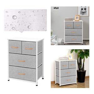 AZL1 Life Concept Dresser Storage Furniture Organizer-Large Standing Chest for Bedroom, Office, Entryway, Living Room and Closet-4 Removable Fabric Drawers, Light Grey