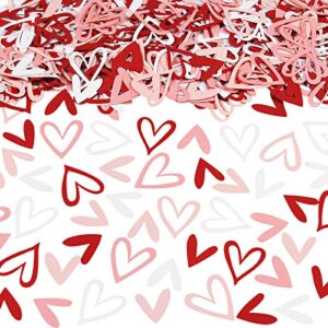 200pcs valentine confetti hearts, valentines table confetti, heart confetti for tables, valentines day table decor for valentines wedding anniversary party supplies
