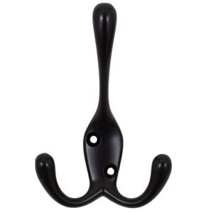 stone harbor hardware triple robe hook, 3-15/16" high, multiple projections, matte black