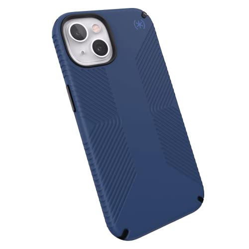 Speck Presidio2 Grip Case for Apple iPhone 13 -Polycarbonate, Shock-Absorbent, Coastal Blue and Black