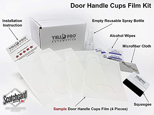 YelloPro Custom Fit Door Handle Cup 3M Scotchgard Anti Scratch Clear Bra Paint Protector Film Cover Self Healing PPF Guard Kit for 2020 2021 2022 2023 Ford Explorer ST, XLT, Limited Platinum SUV