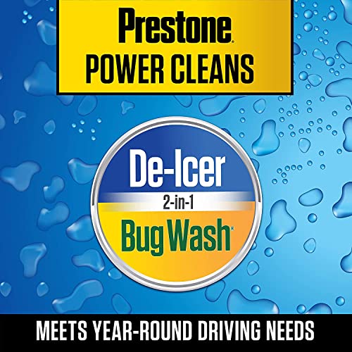 Prestone AS658 Deluxe 3-in-1 Windshield Washer Fluid, All Season, Bug Wash & De-Icer up to -27F, Water Beading Technology, Power Cleans, Safe For Rain Sensing Wipers 1 Gallon Includes NOIS Tissue Pack