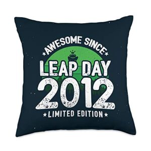leap year birthday gifts & leap day apparel leap day awesome since 2012-leap year birthday throw pillow, 18x18, multicolor
