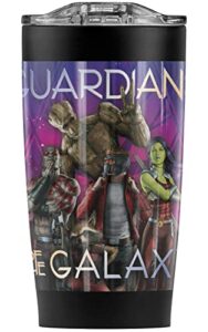logovision guardians of the galaxy the guardians stainless steel tumbler 20 oz coffee travel mug/cup, vacuum insulated & double wall with leakproof sliding lid