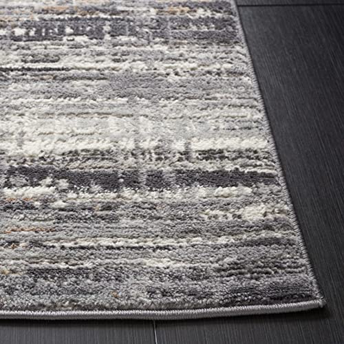 SAFAVIEH Shivan Collection 8' x 10' Light Grey/Dark Grey SHV191F Modern Abstract Distressed Non-Shedding Living Room Dining Bedroom Area Rug