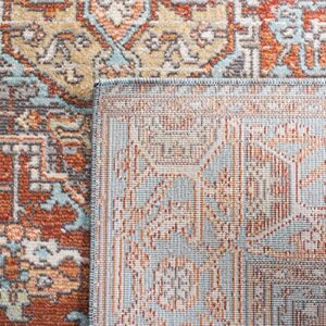 Safavieh Aria Collection Accent Rug - 2' x 4', Rust & Taupe, Oriental Medallion Distressed Design, Non-Shedding & Easy Care, Ideal for High Traffic Areas in Entryway, Living Room, Bedroom (ARA580P)